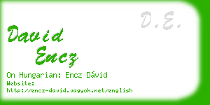 david encz business card